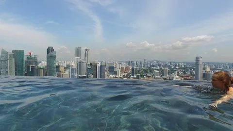 Swim in a pool Stock Footage 102043800