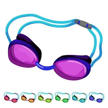 Swim pool goggles cartoon vector graphic Stockillustratie