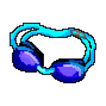 Swim pool goggles game pixel art vector illustration Illustrazione stock