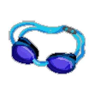 Swim pool goggles pixel art vector illustration Stock Illustration