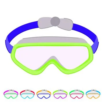 Swim pool goggles vector cartoon graphic Stock Illustration