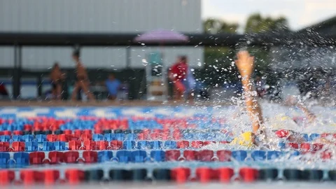 Swim Practice In The Pool Stock Footage 113520042