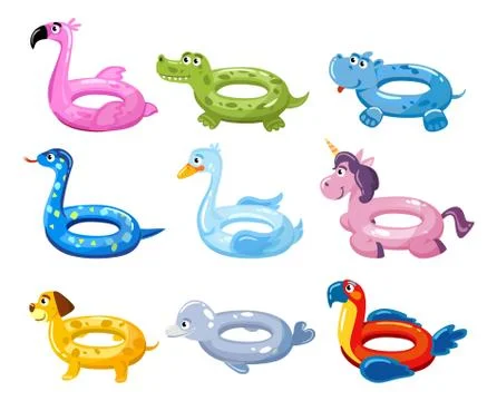Swim rings set Illustrazione stock