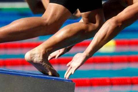 Swim start Stock Photos