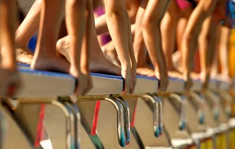 Swim start Foto stock