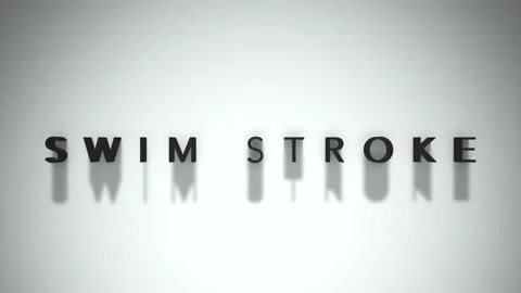 Swim stroke 3D title matte black text against a white base layer Stock Footage 301837575
