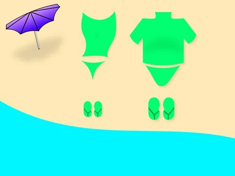 Swim suits beach Stock Illustration