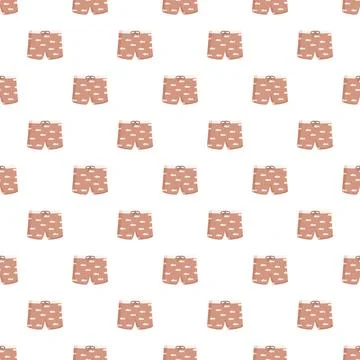 Swim trunks pattern with fish design for summer apparel Stock Illustration
