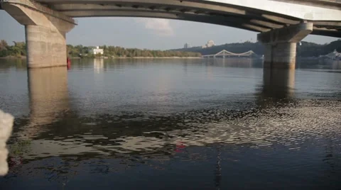 Swim under the bridge on the ship Stock Footage 44208470