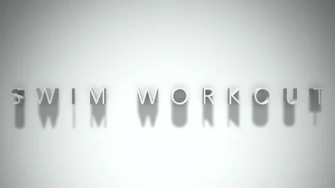 Swim workout 3D title animation white text on a white background Video stock 299418856
