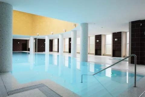 Swiming pool inside building Stock Photos