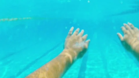Swiming in the pool under water 스톡 동영상 25906931