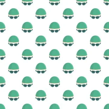 Swimmer cap and goggles pattern for water sports Stock Illustration