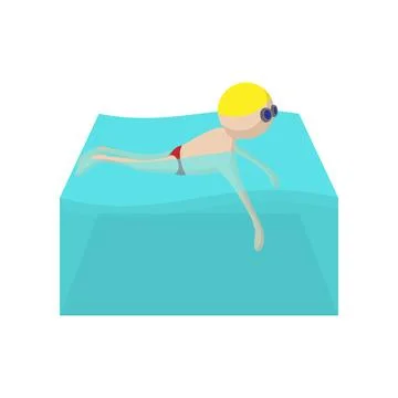 Swimmer cartoon icon Stock Illustration