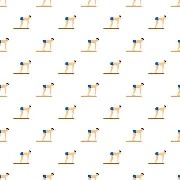 Swimmer diving preparation action seamless pattern Stock Illustration