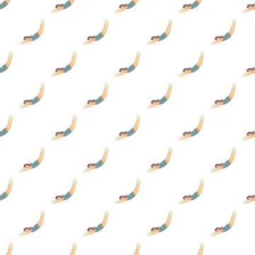 Swimmer diving seamless pattern for summer vacation design Stock Illustration