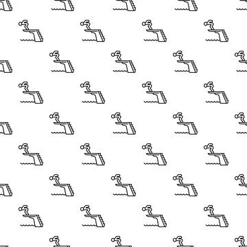 Swimmer diving from springboard into pool pattern Illustrazione stock