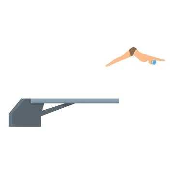 Swimmer diving from springboard in swimming pool Stock Illustration