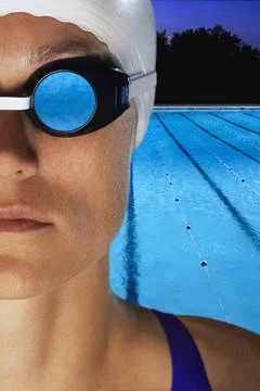 Swimmer With Goggles Stock Photos