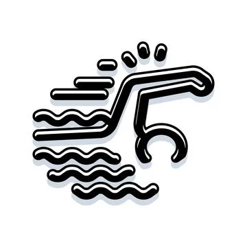 Swimmer icon diving into water Stock Illustration