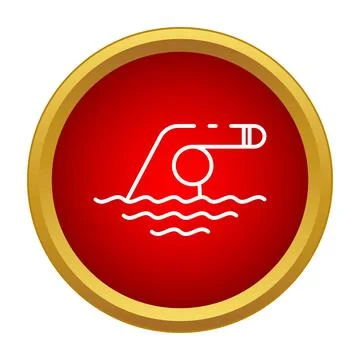 Swimmer icon in water making progress Illustrazione stock
