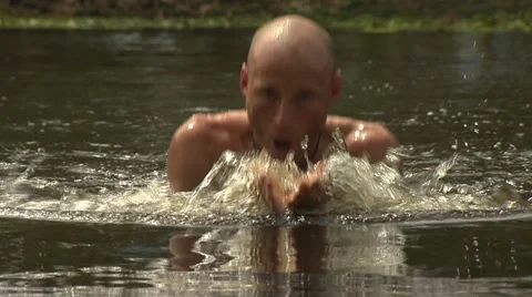 Swimmer In Lake Видео 12490112