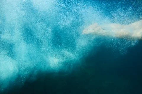 Swimmer legs and bubbles Stock-Fotos