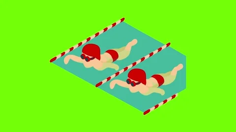 Swimmer man icon animation Stock Footage 152575897