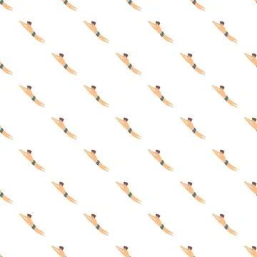Swimmer pattern diving into water background Stock Illustration