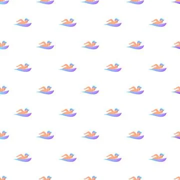 Swimmer pattern exercising in blue water Stock Illustration