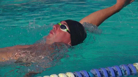Swimmer performing backstroke Vídeo Stock 52728853