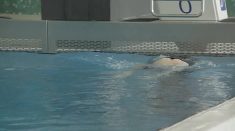 Swimmer in Pool Crawl (Cinestyle) Stock Footage 36956262
