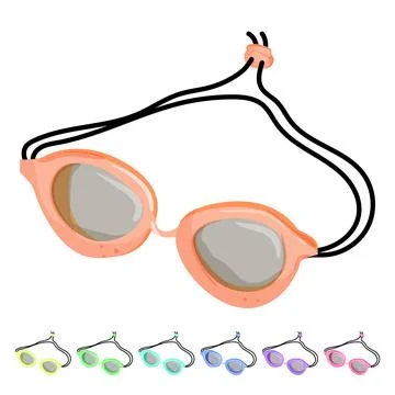 Swimmer pool goggles cartoon vector graphic Stock Illustration