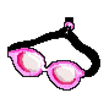 Swimmer pool goggles game pixel art vector illustration Illustrazione stock