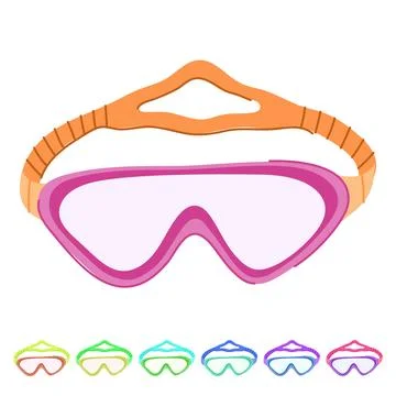 Swimmer pool goggles vector cartoon graphic Stock Illustration