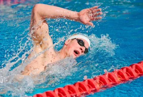 Swimmer in the pool Stock Photos