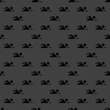 SWIMMER, pool web icon. flat design. Seamless gray pattern. Ilustración de archivo