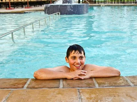 Swimmer resting Stock Photos