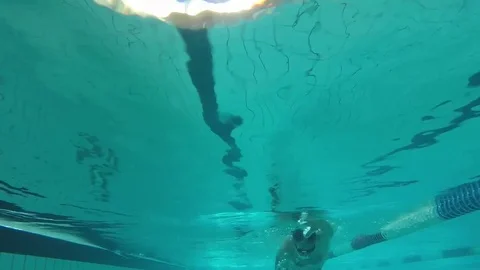 Swimmer in swimming pool Stock Footage 76869683