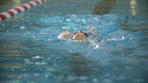 Swimmer Swimming In Pool 스톡 동영상 105935634