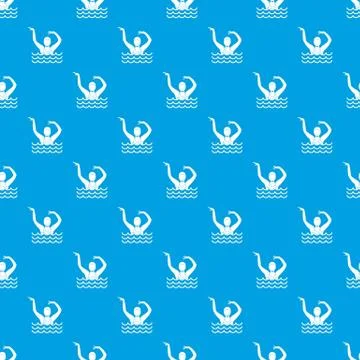 Swimmer in a swimming pool pattern seamless blue Illustrazione stock