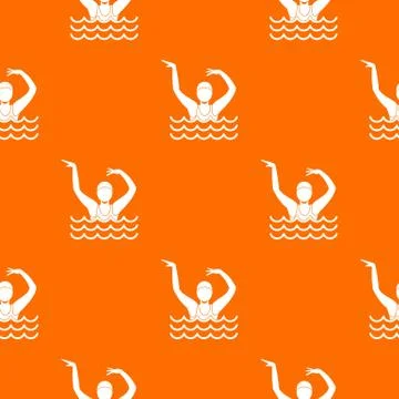 Swimmer in a swimming pool pattern seamless Stock Illustration