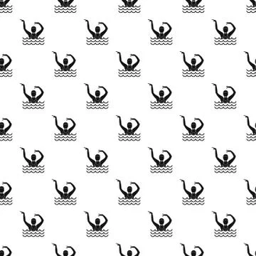 Swimmer in a swimming pool pattern vector Stock Illustration
