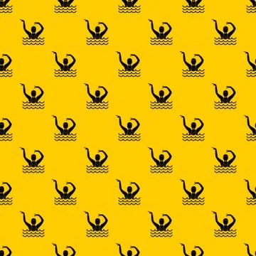 Swimmer in a swimming pool pattern vector Stock Illustration