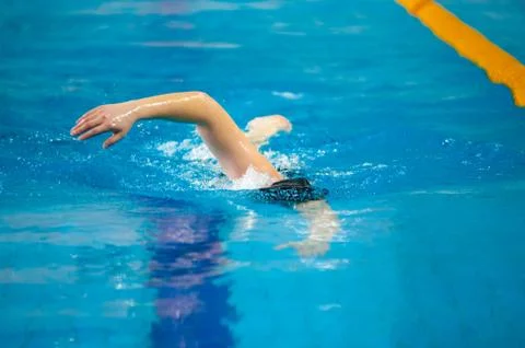 A swimmer swims Stock Photos