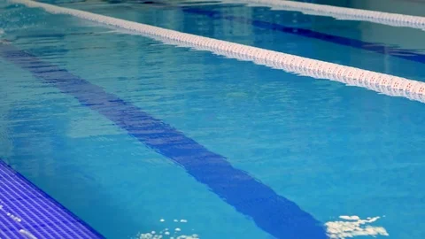 Swimmer swims in the pool during training Stock Footage 99201674