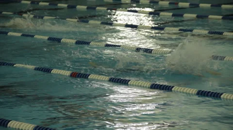 Swimmer at a Track Meet Stock Footage 32480305