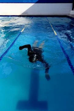 Swimmer training Stock Photos