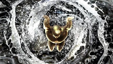 Swimmer Trapped in a Whirlpool Background Vidéo 345711824