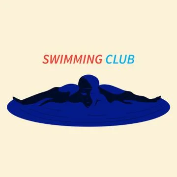 Swimmer on white background Stock Illustration